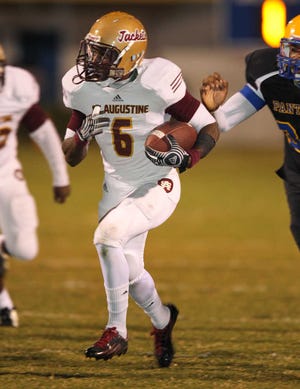 St Augustine's Levent Sands runs in a touchdown Friday during the second quarter against Palatka.