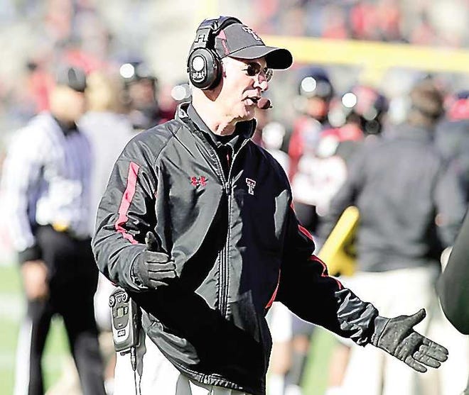 Texas Tech coach Tommy Tuberville swung at one of his coaches Saturday.
