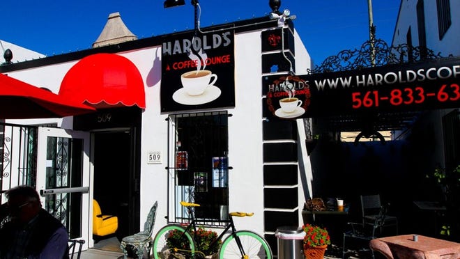Harold’s, located in Northwood in West Palm Beach, offers a variety of coffee drinks to start your day. They also offer pastries and pies from Pamela s Pies. (Photo by Libby Volgyes/Special to the Palm Beach Post)
