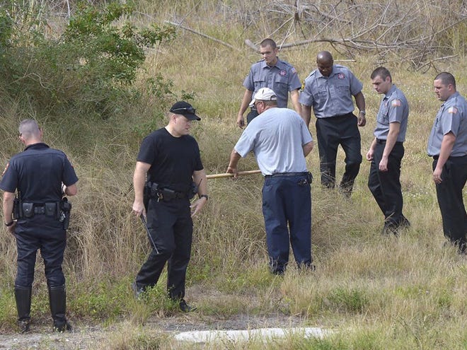 Winter Haven Police, Winter Haven city workers and law enforcement cadets search an area of brush along the south side of the Lake Connie Canal in Winter Haven looking for evidence on Tuesday. The body of 18-year-old Alicia Dorene Barnett, the apparent victim of a homicide, was found in the area on Monday morning. Tuesday November 13, 2012.