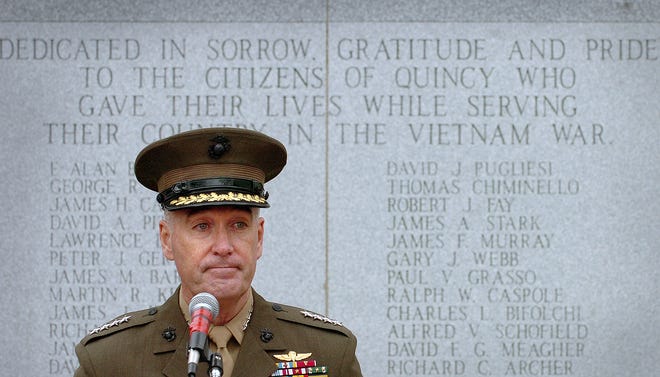 Marine Corps Gen. Joseph F. Dunford Jr., a Quincy native and assistant commandant of the Marine Corps, was the featured speaker at the annual Vietnam Veterans Day ceremony in Quincy on Thursday, April 28, 2011.