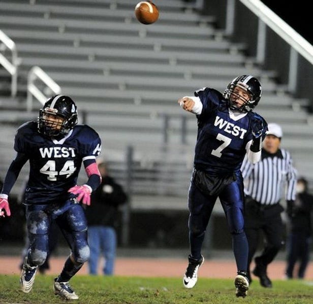 Pocono Mountain West senior quarterback Jeff Krisiak capped his career with eight school records. He threw for 2,328 yards and 21 touchdowns this year.