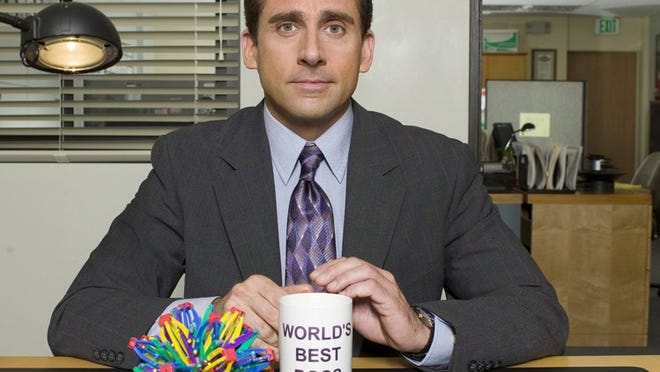 Steve Carell’s character, Michael Scott, often attracted trouble through inappropriate workplace humor on NBC’s “The Office.” MITCHELL HAASETH / NBC
