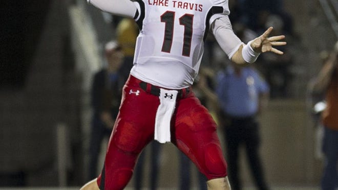 Lake Travis quarterback Baker Mayfield, now a senior, has compiled a 25-1 career record with the Cavaliers while throwing 67 touchdowns passes against only seven interceptions.