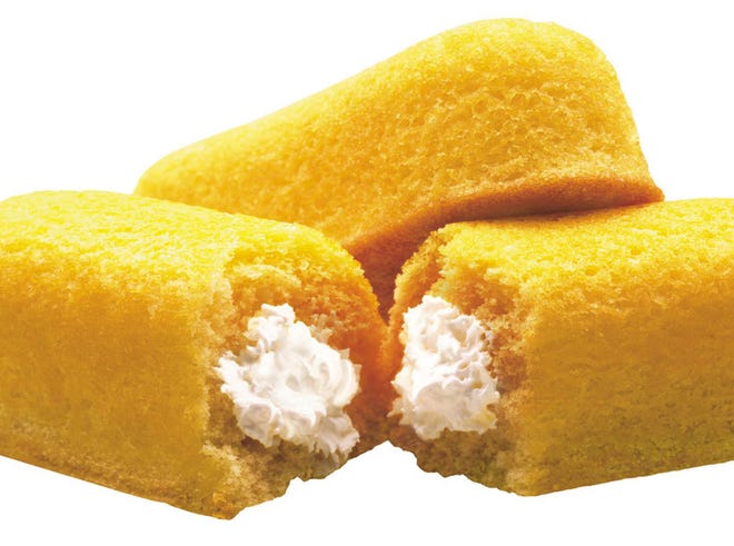 This 2003 file photo originally released by Interstate Bakeries Corporation shows Twinkies cream-filled snack cakes. Twinkies first came onto the scene in 1930 and contained real fruit until rationing during World War II led to the vanilla cream Twinkie.