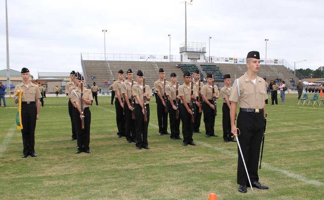Cadets perform at recent Fleming Island drill. Contributed photo