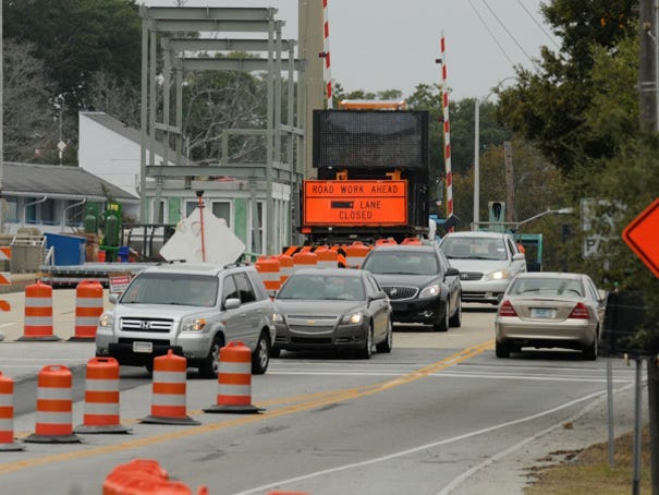 Construction continues on the Wrightsville Beach Drawbridge on Nov. 20 2012. With the Flotilla this weekend it might turn into a traffic problem along Eastwood Road and on Wrightsville Beach.