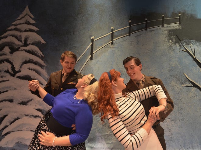The musical “White Christmas,” with from left, Stephen Griffin, Susan Christophy, Victoria Sexton and Thomas Sanders, opens Friday and runs through Dec. 23 at the Gainesville Communtiy Playhouse. (Matt Benson/Correspondent)