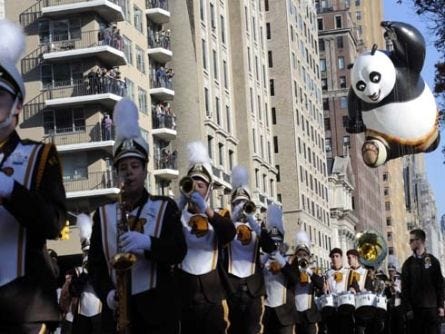 The Kung Fu Panda balloon participates in the 86th annual Macy's Thanksgiving Day Parade in New York.