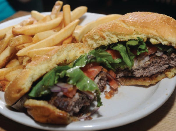 A $10 lamb burger is the Wednesday night special at Hoplite Pub and Beer Garden.