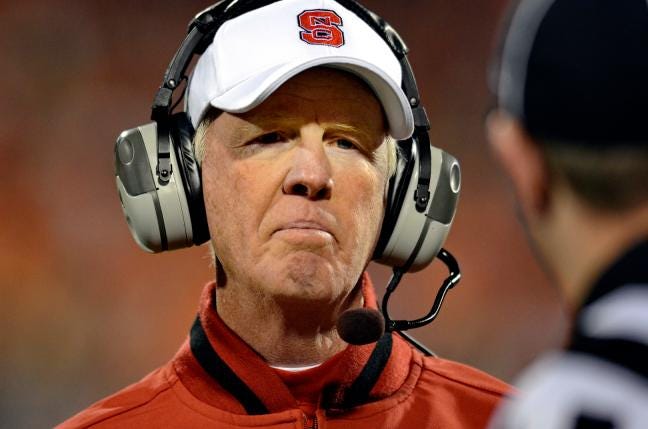 North Carolina State fired football coach Tom O'Brien on Sunday. In six seasons, O'Brien finished with a 40-35 record.
