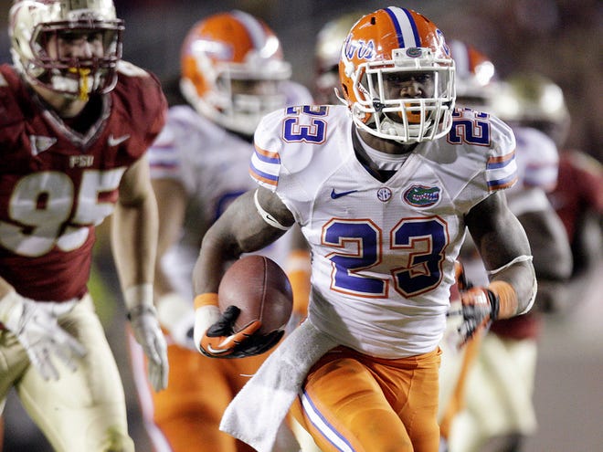 Florida's Mike Gillislee had 140 yards and two touchdowns on 24 carries last weekend to lead the Gators past Florida State 37-26 in Tallahassee.