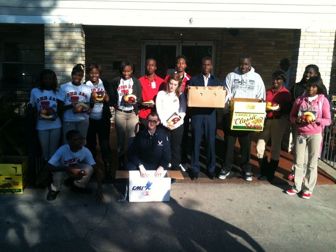 The DHS ROTC and JAG students who delivered fruit to the elderly.
