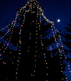 A scene from the 2011 Boxborough tree-lighting event.