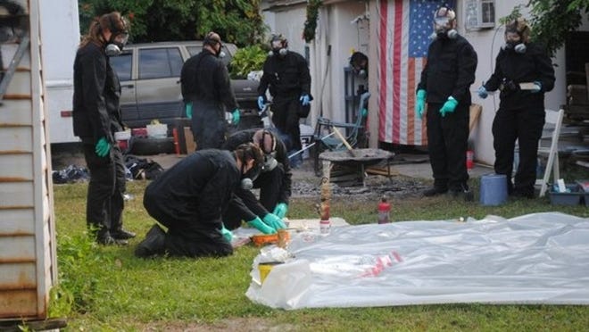 An active methamphetamine laboratory was found at a home in Palm City and was disassembled by representatives from the D.E.A. (TCPalm)