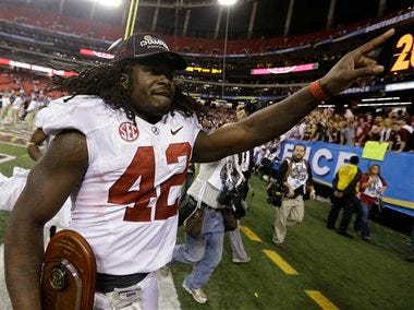 Former Dutchtown star Eddie Lacy after helping Alabama win the SEC title. Photo by David Goldman.