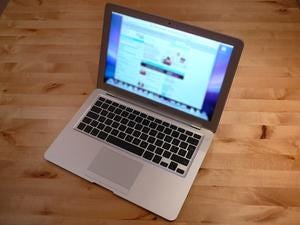 A MacBook Air laptop computer.