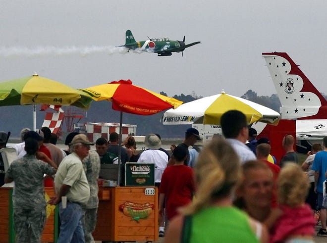 An expected crowd of about 75,000 turned out in March of 2011 for the Gulf Coast Salute Open House and Air Show at Tyndall Air Force Base. The air show for 2013 has been canceled.