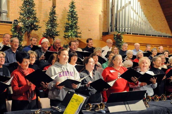 The Shawnee Choral Society rehearses in the sanctuary of Countryside United Methodist Church, 3221 S.W. Burlingame Road, where it will preent its winter concert, "It's Beginning to Look a Lot Like Christmas," at 7:30 p.m. Monday, De.c. 10.