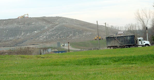 Work goes at the Ontario County Landfill on Monday, November 12.