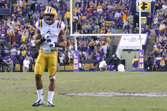 LSU safety Eric Reid calls out signals against Ole Miss earlier in the season. Reid was recently selected first team All-SEC. 
POST SOUTH PHOTO/Peter Silas Pasqua
