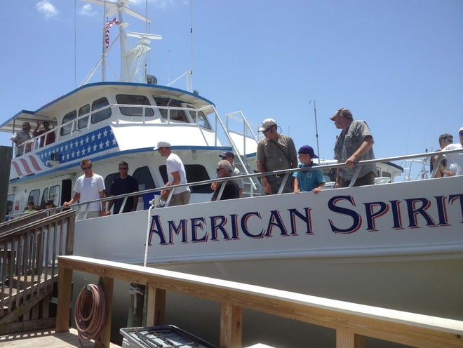 The party boat American Spirit is seen here earlier in July with a full vessel of passengers.