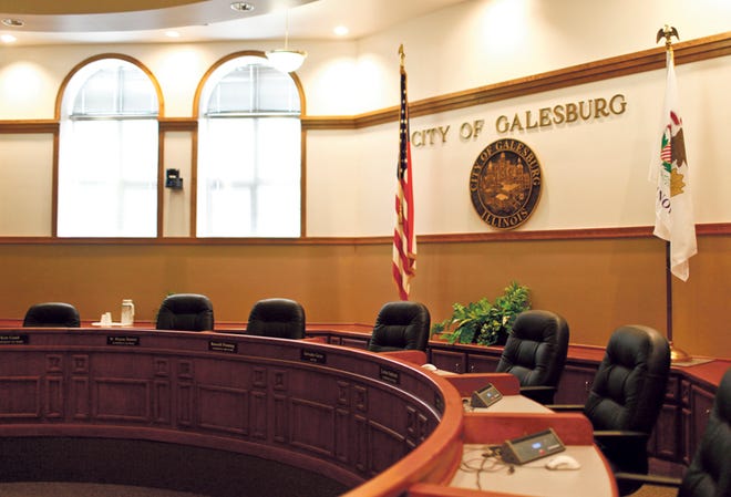 Galesburg Council Chambers at City Hall.