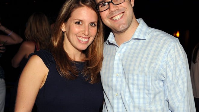Rachel and Jeff Rudner attend the first blue-and-White Hanukkah celebration sponsored by NextGen Jewish Palm Beach and the Jewish Federation of South Palm Beach County’s Young Adult Division.