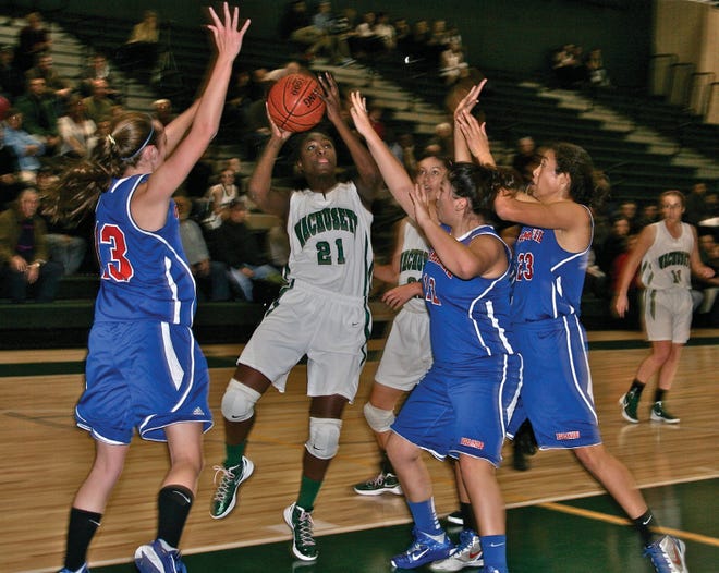 Maty Diabate was in the center of the action for Wachusett.