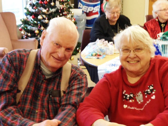 Charles and Nancy Race at the Salvation Army Christmas dinner Dec. 19.