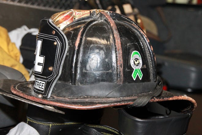 Braintree firefighters are selling these stickers to raise money for the Sandy Hook School Support Fund following the tragic shooting in Newtown Conn., on Dec. 14, 2012.