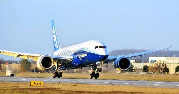 Boeing's newest aircraft, the 787, lands at Huntsville International Airport in Alabama after a flight from Europe in January. Electrical problems and fuel line concerns have been brought to Boeing’s attention.