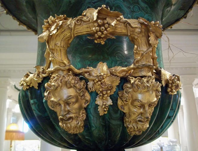 A malachite urn in Lightner Museum will be one of the items featured on Jan. 2 during a Curator's Tour of the museum.