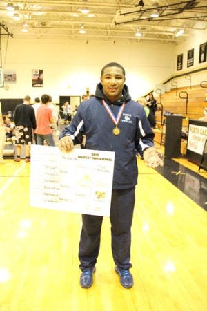 Burns’ Gilbert Brooks, wrestling at the 145-pound weight class, brought home Most Outstanding Wrestler honors at the Wildcat Invitational on Friday at North Gaston.