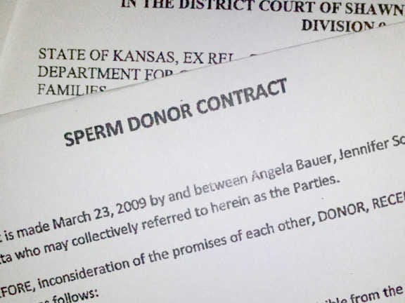 The 2009 sperm donor agreement reached by Angela Bauer, Jennifer Schreiner and William Marotta stated the women agreed to indemnify Marotta and "hold him harmless for any child support payments."