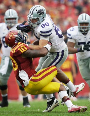 Kansas State tight end Travis Tannahill had his best season as a Wildcat, combining his pass-catching ability, blocking skills and "light-hearted" personality to win All-Big 12 honors and help the team to an 11-1 record.