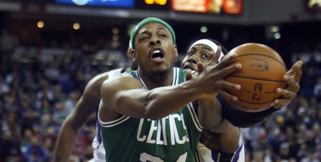 Boston forward Paul Pierce scored 20 points on Sunday against Sacramento to give him 23,189 in his career, passing Adrian Dantley for 23rd place all-time.