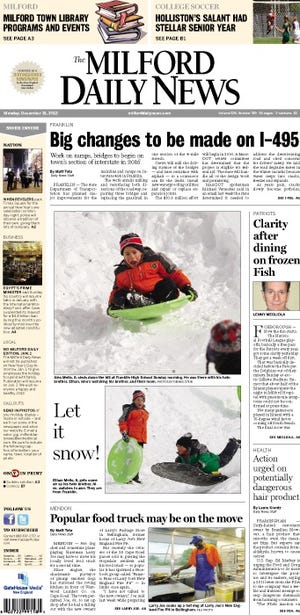 Milford Daily News front page