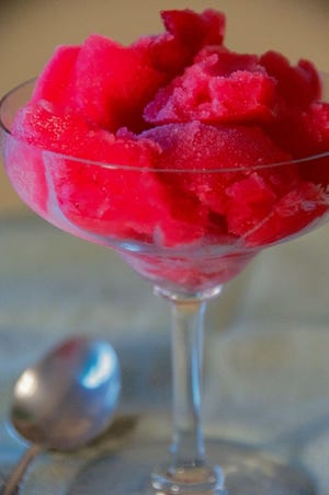A sorbet made with cranberries and sparkling wine is refreshingly different from heavy winter foods.