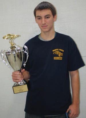 Michael Lemoine of Holden, a junior at Monty Tech, won second place in a statewide Automotive Technology competition.