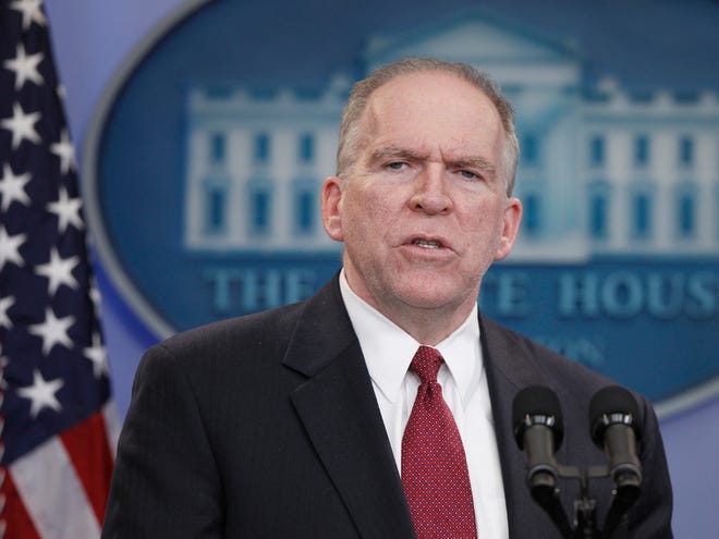 Deputy National Security Adviser for Homeland Security and Counterterrorism John Brennan briefs reporters at the White House in Washington, in this Oct. 29, 2010 file photo. The White House says the president will announce Brennan's nomination as his next director of the Central Intelligence Agency during an event Monday afternoon Jan. 7, 2013. (AP Photo/Charles Dharapak, File)