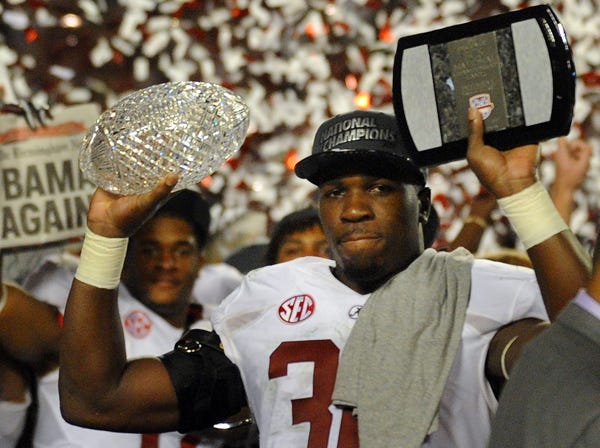 C.J. Mosley was named the game's defensive MVP on Monday night in Alabama's national championship win over Notre Dame.