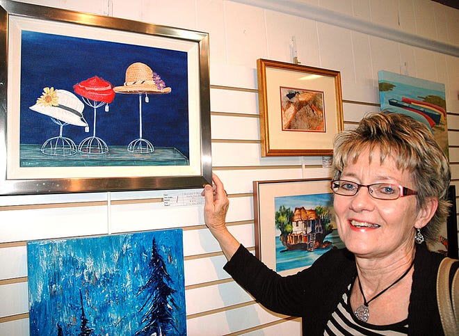 Brenda Bennett of New Bern was one of the participating artists in the 2D and 3D People’s Choice Art Show at Bear Hands Art Factory, with one of her pieces, ‘Hats for Sale.’