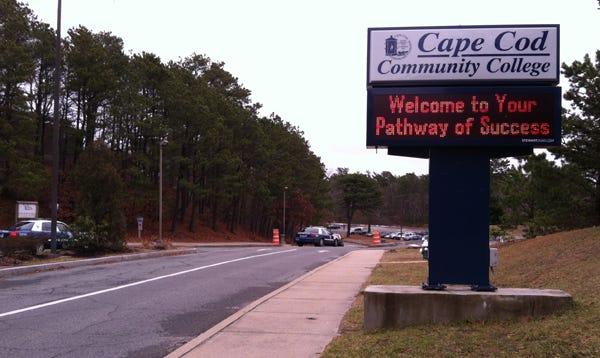 Barnstable police responded to Cape Cod Community College around noon today after college officials reported a disturbing comment made to a college employee, a college spokesman said.