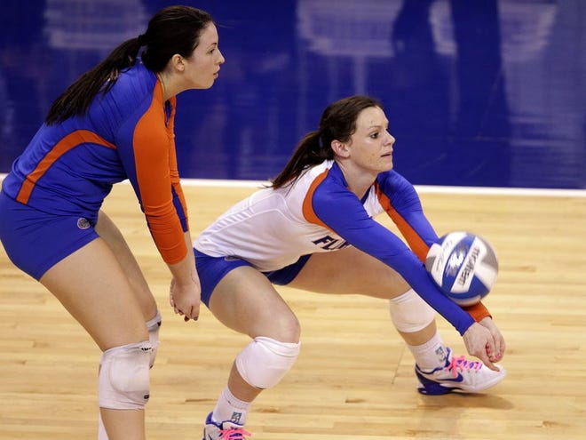 Florida Gators Holly Pole returns a serve against the College of Charleston Cougars during the second round match of the NCAA Tournament at the Stephen C. O'Connell Center back in December.