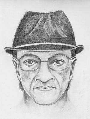 Police sketch of a man wanted in connection with an attempted robbery last month in Sturgis.