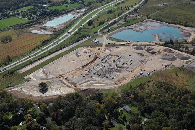 An aerial view, taken in early October, of the site of the future Corning Hospital.