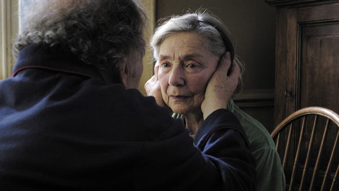 Jean-Louis Trintignant as Georges and Emmanuelle Riva as Anne in 'Amour.'