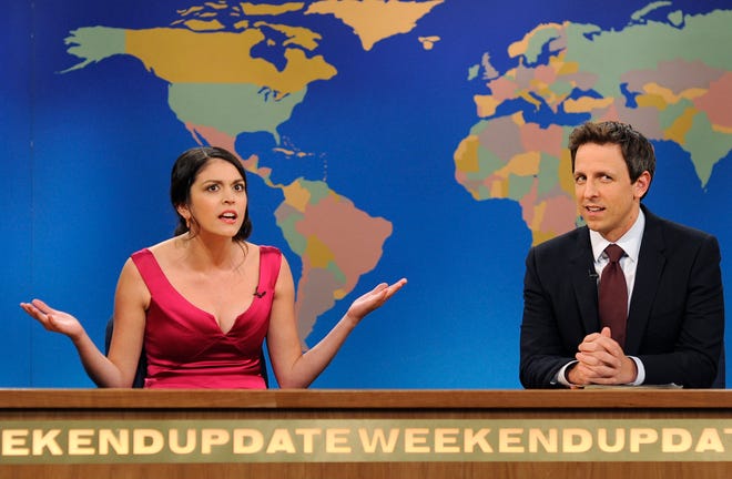 Cecily Strong, a regular on Saturday Night Live, was born in Springfield. On the show, she makes a reoccuring appearance on Weekend Update with Seth Meyers. Photo by Dana Edelson/NBC