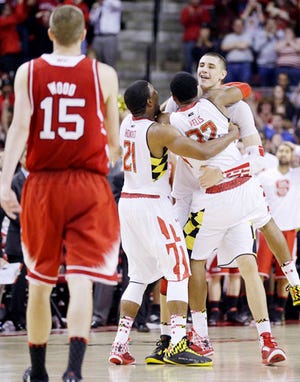 N.C. State's Scott Wood could only watch Maryland celebrate Wednesday night's outcome.